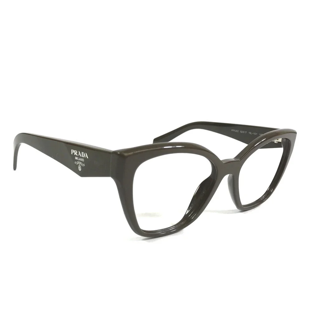 Prada Eyeglasses Frames VPR20Z 15L-1O1 Dark Brown Butterfly Full Rim 52-17-145